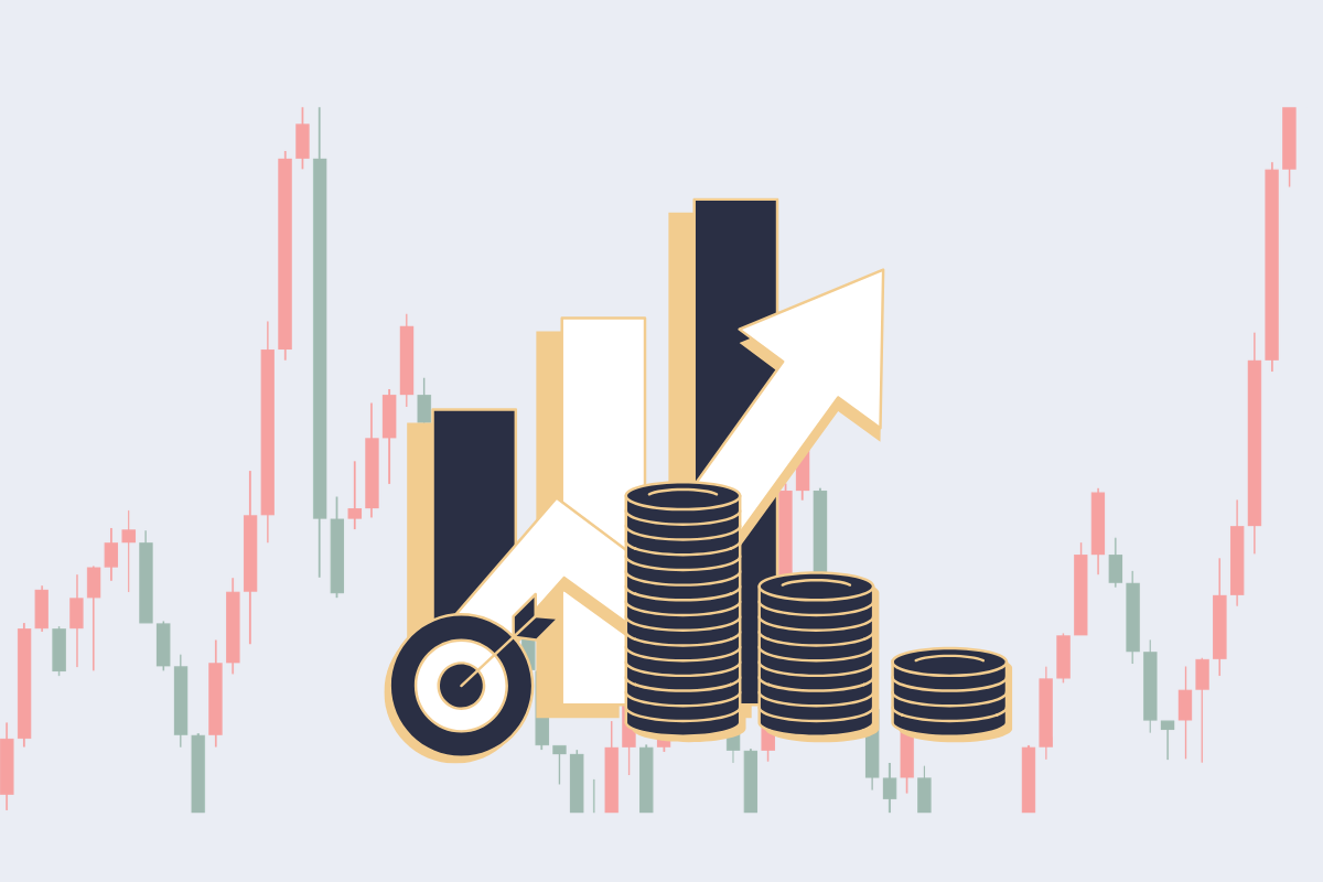A grayscale illustration of a happy family of four huddled together in front of a yellow house. The scene is set on a street with a stylized city skyline and blue clouds in the background.